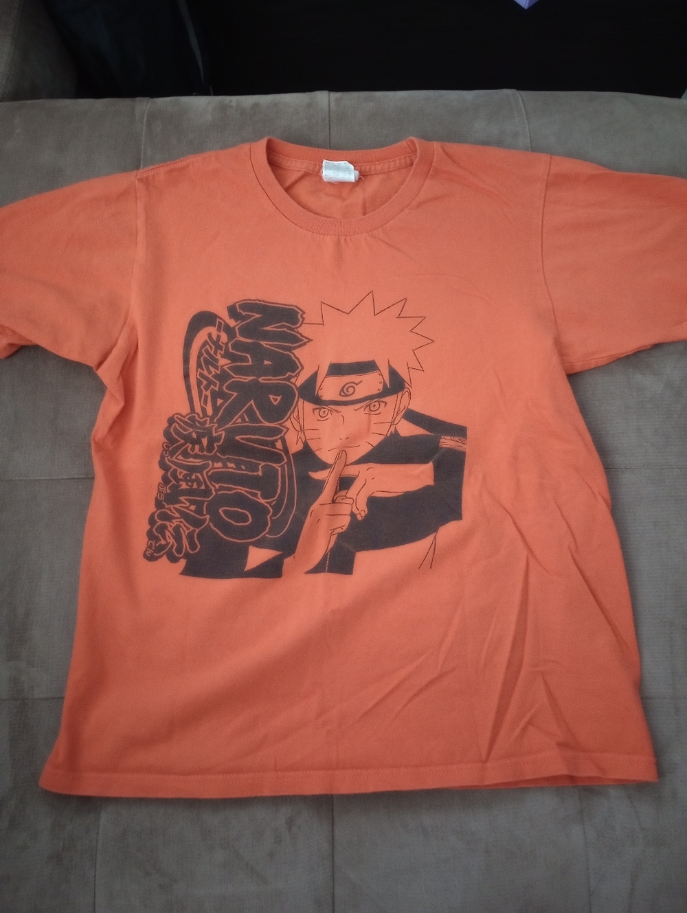 Adult - Orange Naruto Shirt W/Black Graphic